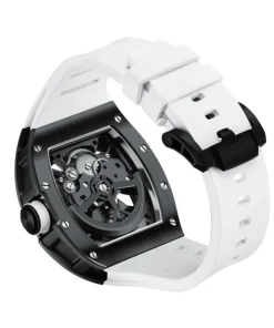 New Style automatic watch tonneau dial silicone strap waterproof sport mechanical wristwatch stainless steel 2026